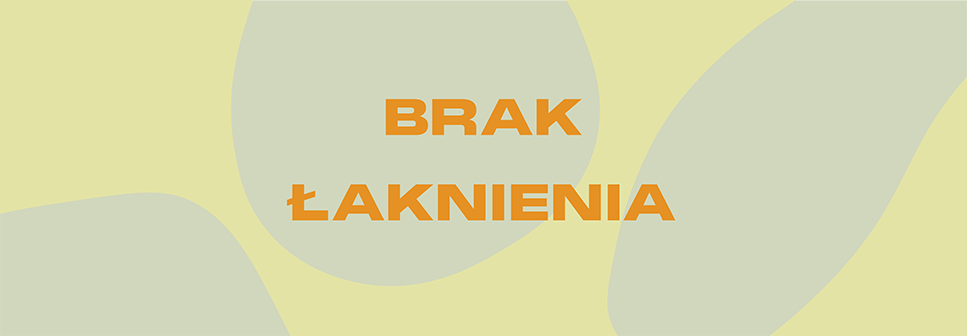 Grafika, na żółtym tle napis: brak łaknienia.