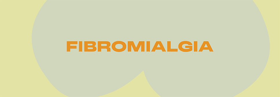 Grafika, na żółtym tle napis: FIBROMIALGIA.