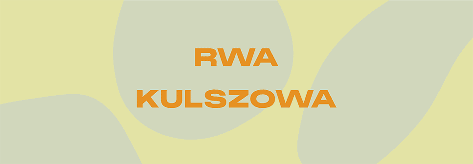 Grafika, na żółtym tle napis: RWA KULSZOWA.